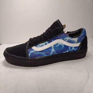Vans Old Skool Lightening Bolt Blue Thunder Sz  7 M / 8.5 Wn Low Top Skate Shoes